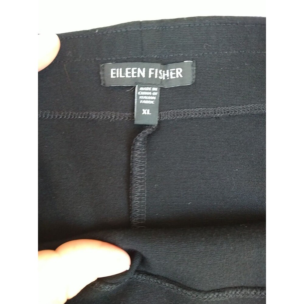 Eileen Fisher Black Pencil Midi Skirt Women's XL Knit Pull on Career System Piec - Picture 7 of 12